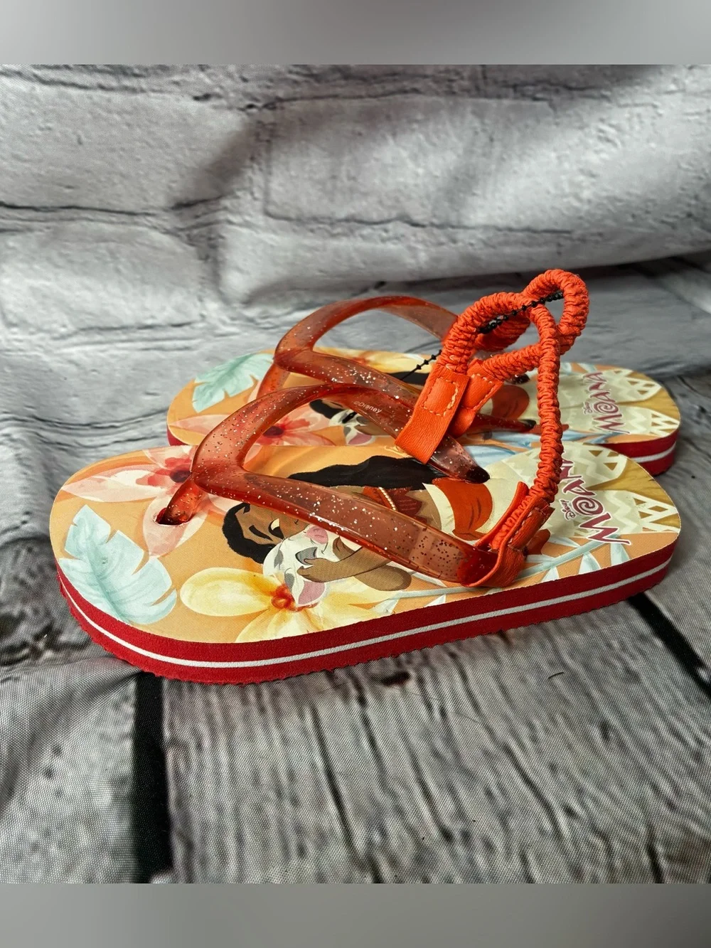 5/$20 Disney Moana Movie Moana & Pua Slingback Summer Foam Flip Flop Toddler 7/8